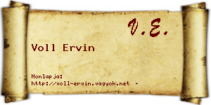 Voll Ervin névjegykártya